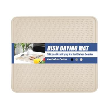 Imagem de KR KITCHENRAKU Tapete De Silicone Para Secar Louças, Multiuso, 40,7 Cm X 59,9 Cm, Resistente Ao Calor, Bancada Ou Pia Cozinha, Descanso Panela Antiderrapante, Jogo Americano (Bege, Cm)