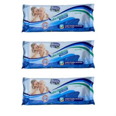 Imagem de Kit 3 Pacotes Toalha Lenço Umedecido Descartável Nature Care Adulto co