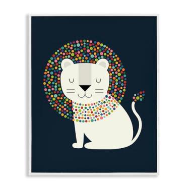 Imagem de Stupell Industries Leão com juba salpicada branca emoldurada giclée design de arte por Andy Westface, 61 x 76 cm