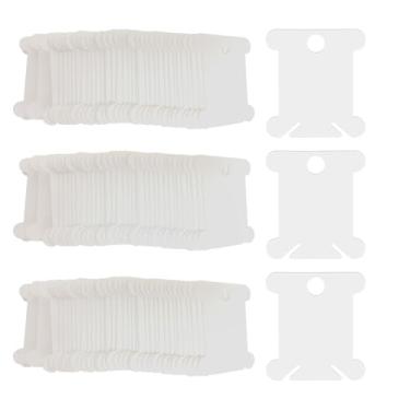 Imagem de 120 peças bobinas de fio dental de plástico bordado, organizador de linha de bordado branco para artesanato de costura DIY, artesanato de fio de algodão ponto cruz, suporte organizador de fios
