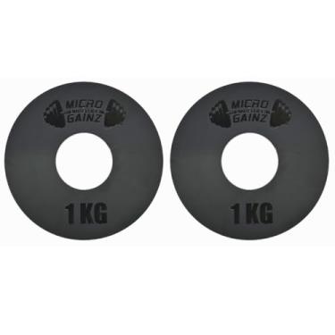 Imagem de MICRO GAINZ GAIN MUSCLE 1LB AT A TIME Conjunto De 2 Anilhas Peso Fracionado Quilograma, 0,25 Kg, 0,50 Kg Ou 1 Projetadas Para Halteres Olímpicos E Treinamento Força (Preto Kg)