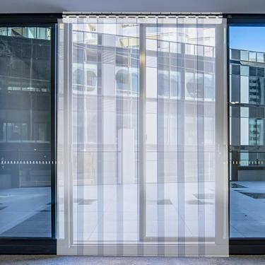 Imagem de Cortina transparente cortina de pvc cortina de cortina industrial cortina de plástico cortina de ripeira para garagem, armazém, celeiro, transparente, 120x220cm