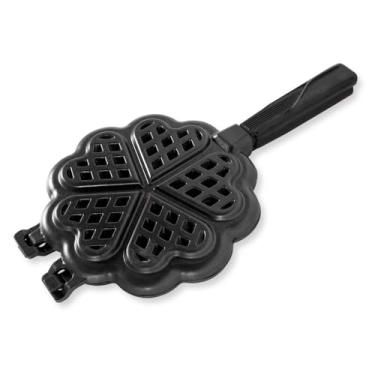Imagem de Nordic Ware 01705 waffle de coração, panela de alumínio fundido, mini máquina de waffle em forma de coração, cinco cavidades pretas de 9 cm