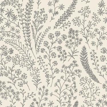 Imagem de Papel de Parede Muse Floral Branco e Preto A58701 - GRANDECO