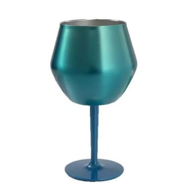 Imagem de Taça De Coquetel 2 Em 1, 414ml，Vinho Removível Forma De U, Isolamento Duplo Café Com De Aço Inoxidável 304 (AZUL TURQUEZA)