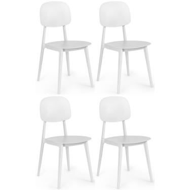Imagem de Kit 4 Cadeiras Itália Para Sala/cozinha Em Polipropileno - Branco