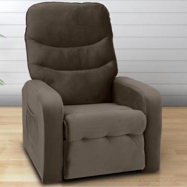 Imagem de Poltrona Reclinável Para Descanso Rodes Veludo Marrom
