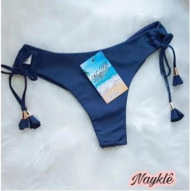 Imagem de Calcinha De Biquíni Fio Duplo - Nayklê Moda Praia , Azul marinho, G