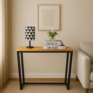 Imagem de Aparador Mesa De Madeira Buffet Para Sala de Estar Salão Beleza Cosmet