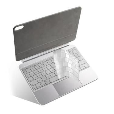 Imagem de IMMOENUC Capa protetora para teclado 2025 iPad Air M3 (A3266/A3267), iPad Pro M4 (A2836/A2837) 11 polegadas Magic Keyboard Material TPU compatível com iPad A16 Magic Keyboard Folio (textura de fibra
