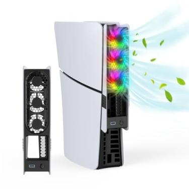 Imagem de JDDWIN Ventoinhas De Resfriamento Para Ps5 Pro/Slim, 3 Velocidades Ajustáveis Com Luz Led, Sistema Silencioso E Eficiente, Porta Usb 3.0 Console Playstation 5 Pro/Slim Disc/Edição Digital - Preto Br