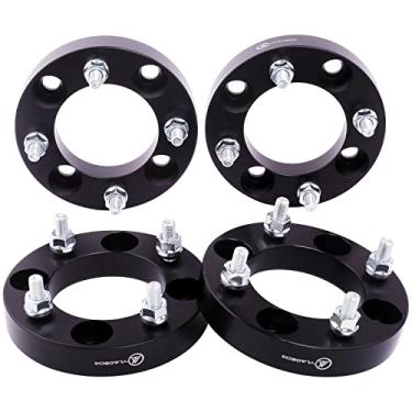 Imagem de VLAOSCHI Espaçadores de roda 4x110 forjados pretos para quadriciclos de 2,5 cm com parafusos de 10x1,25 cm, compatíveis com Honda-Suzuki-Yamaha-Kawasaki – 4 espaçadores de roda para Foreman Rincon Rancher Kodiak Grizzly King Quad – Pacote com 4