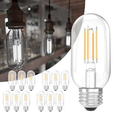 Imagem de Sunco Lighting Pacote Com 12 Lâmpadas Edison T45 Sunco, Lâmpada Led E26 Equivalente A 60 Watts, Tubular Decorativa Transparente Filamento Vintage, 7 W, Luz Do Dia De 5000 K, Regulável, 700 Lm, Base