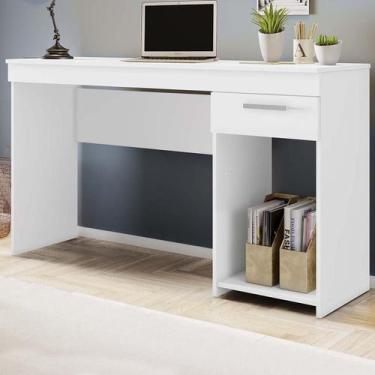 Imagem de Mesa para Computador Bay 1 Gaveta Branco - Pnr Móveis, Branco, Moderno