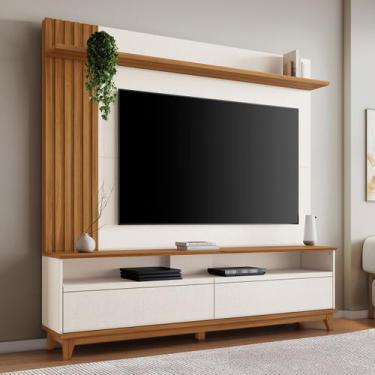 Imagem de Estante para TV Até 65 Polegadas 2 Portas Ripado Hill Off White Tx/Fre