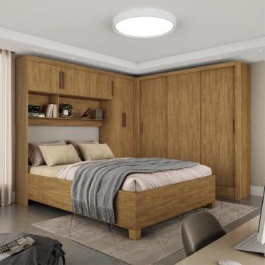 Imagem de Guarda-roupa Casal Modulado 5 Portas com Cama Santiago 3 Portas 5 Gave