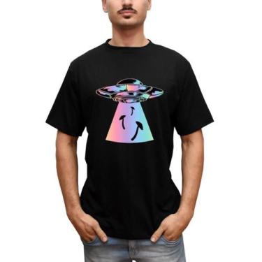 Imagem de Camiseta Masculina Alien Cogumelo Et Rave - Bella Store, Preto, GG, Ho