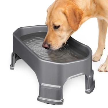 Imagem de Neater Pet Brands Tigela de água grande para cães, tigela de água elevada para cães ao ar livre (capacidade GG de 3 litros), prato de comida estilo calha grande para uso interno ou externo, tigelas
