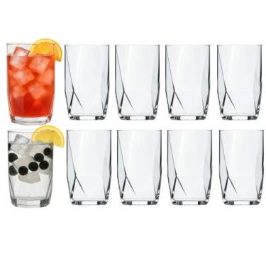 Imagem de Jogo 10 Copos De Vidro Transparente 360ml Topazio Long Drink - CRISTAR