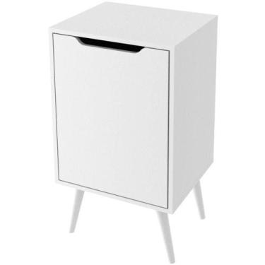 Imagem de Gabinete Para Banheiro 45 Cm Com 1 Porta Retrô Branco - TECNOMÓBILI