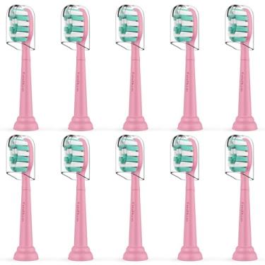 Imagem de Cabeças de substituição de escova de dentes para Philips Sonicare Plaque Control Simply Clean 4100 5100 cabeça de escova elétrica, pacote com 10, rosa