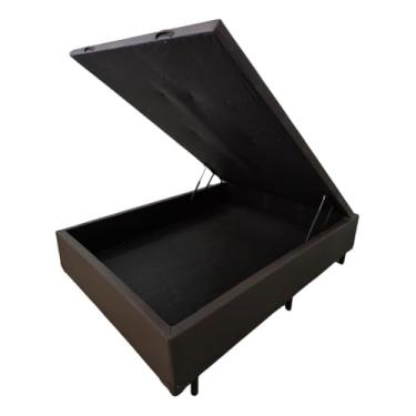Imagem de Cama Box Bau Marrom Casal Premium Blindada Super Reforçada Suede