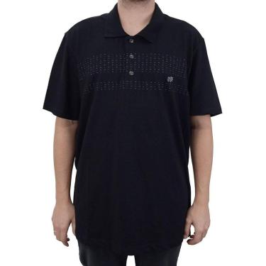 Imagem de Camisa Polo Masculina Olho Fatal Piquet Plus Size Preta 1002-Masculino