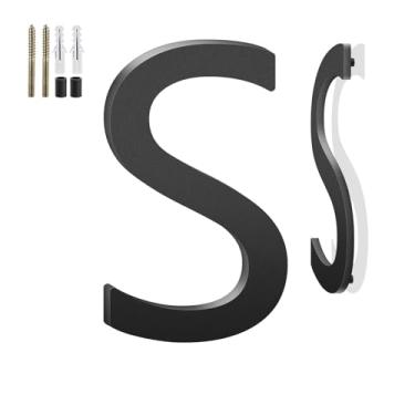 Imagem de Números de casa flutuantes de 10 cm e letras de metal para placas externas, números de casa para fora, letras de endereço de alumínio e números para porta, caixa de correio, jardim, perfeito para casa