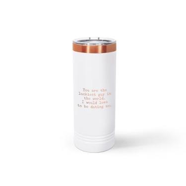 Imagem de SpreadPassion Copo You Are the Luckiest Guy in the World – Caneca de viagem isolada de 623 g – Presente romântico engraçado da esposa ou namorada para aniversário, aniversário ou dia dos namorados