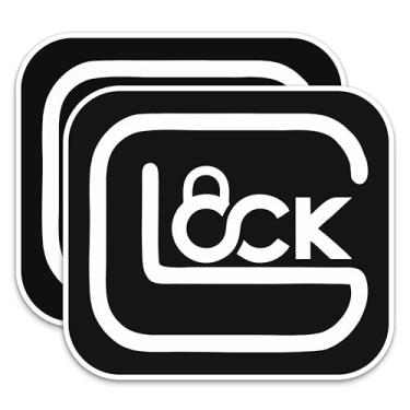 Imagem de Rousrie 2 adesivos de arma segura para caminhões e carros, decalque de vinil transparente impermeável para caminhões, garrafa de água, armários, geladeira, caixa de correio