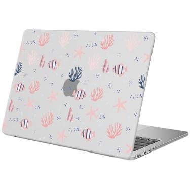 Imagem de BlHMCASE Compatível com MacBook Pro de 14 polegadas 2025-2021 M4 M3 M2 M1 A3112 A3185 A3401 A2918 A2992 A2779 A2442, capa protetora fofa Kawaii Fish rígida para Mac Pro 14