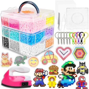 Imagem de FUNZBO Kit de contas fusíveis de 5 mm 12000 conjunto de ferro - brinquedos presentes para crianças, artesanato para meninas de 8 a 12 anos, artes e artesanato para crianças de 6 a 8 anos, presentes