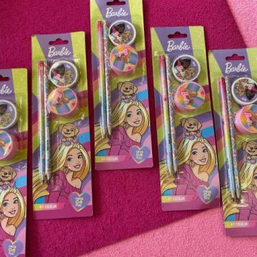 Imagem de kit escolar Barbie 4 peças tris