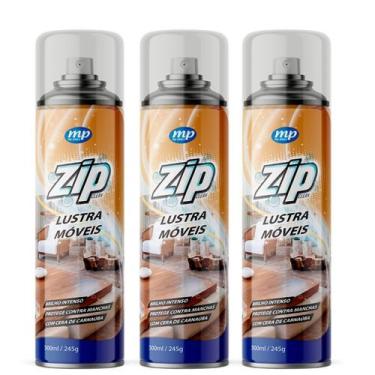 Imagem de Kit 3 Lustra Móveis Spray Zip Clean 300Ml - My Place