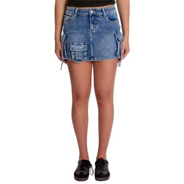 Imagem de YMI Minissaia feminina multi cargo, N Azul índigo, 1 Short