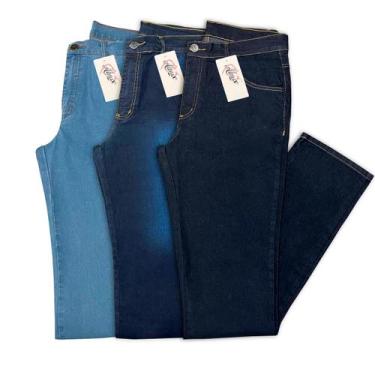 Imagem de Kit 3 Calça Jeans COM Elastano Lycra masculino - Almix, 36