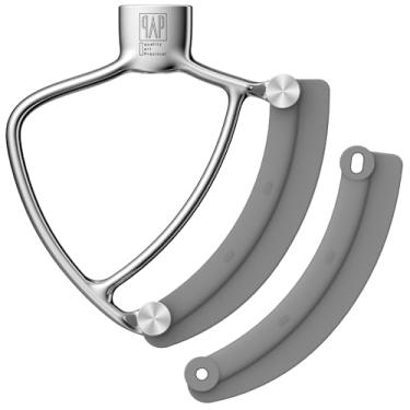 Imagem de Flex Edge Beater Pro FEB5 para KitchenAid 4,5-5QT Tilt-Head Stand Mixers - Batedor plano de aço inoxidável com bordas de silicone substituíveis.