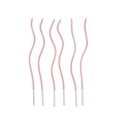 Imagem de Vela de Aniversário Metalizada Espiral Rosa - 6 Unidades - Extra Festa