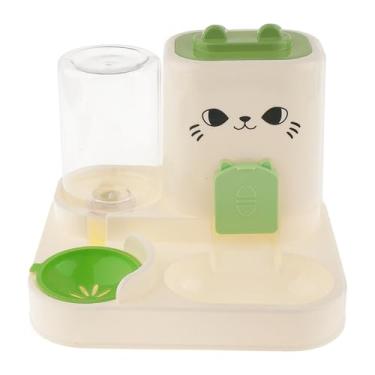Imagem de ShengQuanHao Alimentador Automático para Animais de Estimação 2 em 1, Recipiente para Alimentos, Bebedouro Doméstico, Tigela Compacta Removível para Comida de Gato, Verde