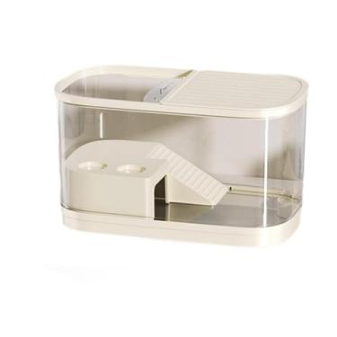 Imagem de Whtkoph Tanque de Tartaruga, Aquário de Tartaruga com Tampa, Acessórios, Habitat de Répteis, com Plataforma para Sapo, Anfíbios, Dragão Barbudo, Bege Grande