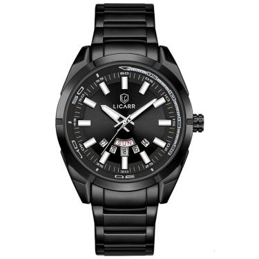 Imagem de Relógio Masculino Movimento Analógico Quartzo em Aço Inoxidável à Prova d`Água