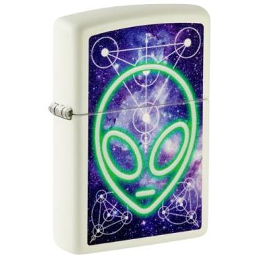 Imagem de Zippo Isqueiro de bolso brilhante com design alienígena que brilha no escuro