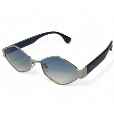 Imagem de Óculos De Sol SOLON GLASSES METAL COM LENTE DEGRADE BLOGUEIRA TENDENCIA COM PROTEÇÃO UV400 + CASE RIGIDA + FLANELA + LIMPA LENTES