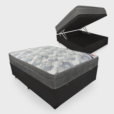 Imagem de Cama Box Com Baú Casal + Colchão De Molas Ensacadas - Ortobom - iso SuperPocket 138cm