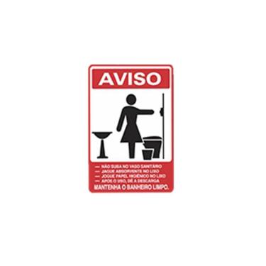 Imagem de Placa Advertência Aviso Banheiro Feminino Unidade