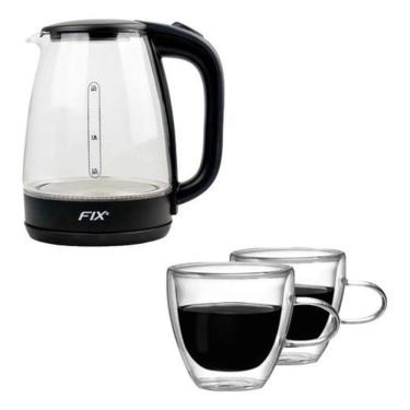 Imagem de Jarra Elétrica Vidro 1,8L + 2 Xícaras Duplas 120ml