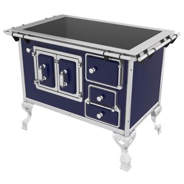 Imagem de Fogão A Lenha Venâncio Tradicional Nº2 Vitroceramico Azul Saída Esquerdo Porta Dupla 47363