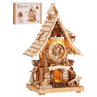 Imagem de Quebra-cabeça de madeira 3D ROKR Relógio de madeira modelo 435 peças