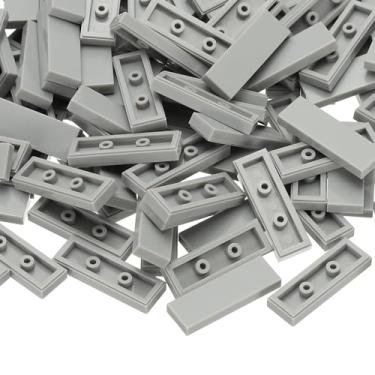 Imagem de PATIKIL 122 Pcs Flat Blocks Bulk, 1x3 Square Light Gray Classic Tiles Smooth Surface Mini Building Blocks Accessories Compatible Bricks Kits for Building Floor Walls Mosaic Pixel Arts