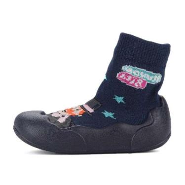 Imagem de Meia Com Sola Grendene Mundo Bita - 22805, 21, Azul